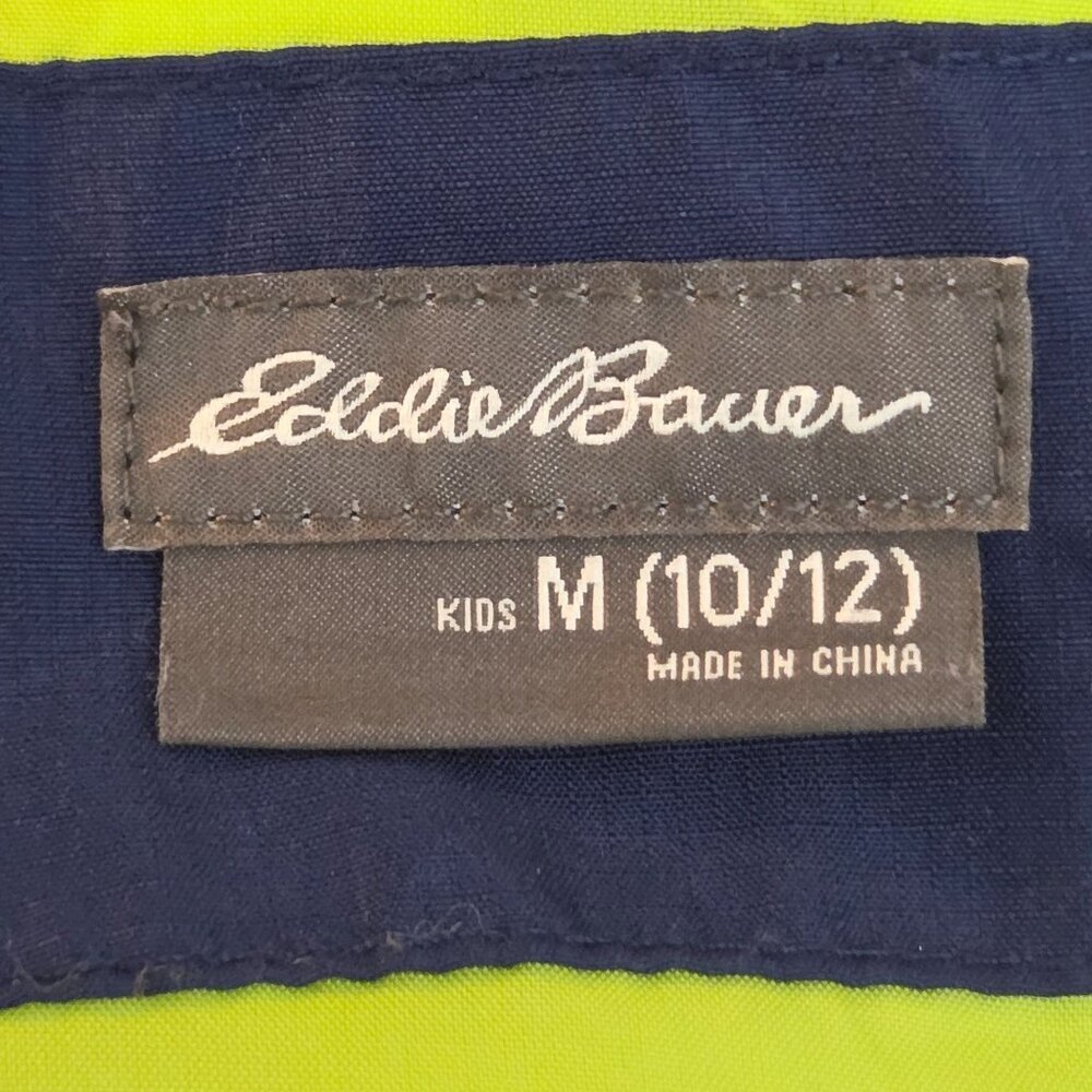 Eddie Bauer Kids Windbreaker Jacket Hooded Zip Up Water Resistent Blue Sz 10/12 - Picture 7 of 8